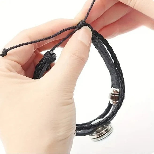 PULSERA DE CUERO CON SIGNO DEL ZODIACO