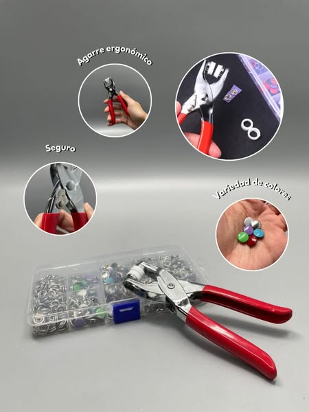 KIT ALICATE REMACHADOR PARA BROCHES – 150 PIEZAS