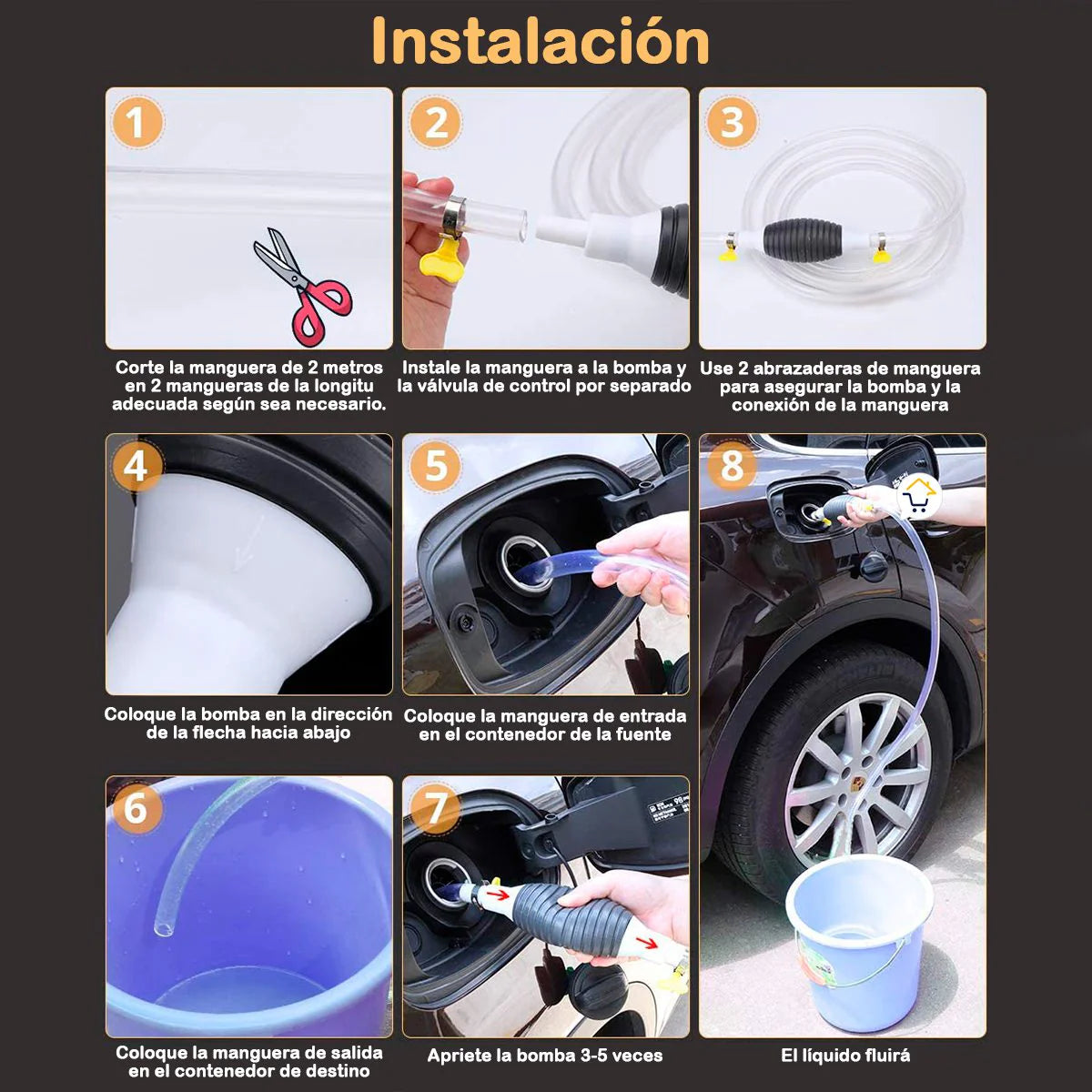 Bomba de gasolina succionadora