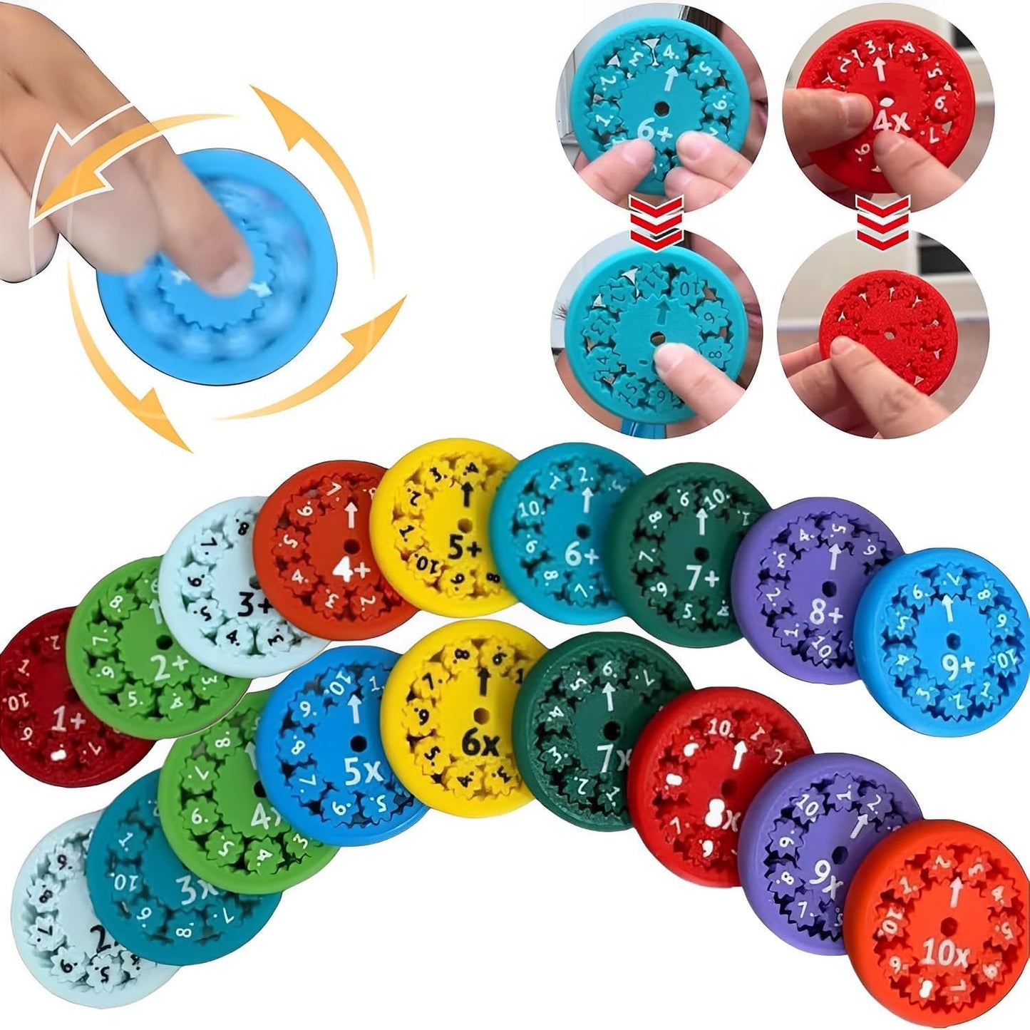 FIDGET SPINNER MATEMÁTICO x 9 UNIDADES- APRENDE MATEMÁTICAS JUGANDO