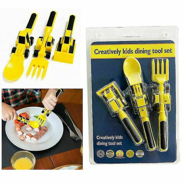 SET CUBIERTOS DIVERTIDOS PARA NIÑOS - CONSTRUCCIÓN