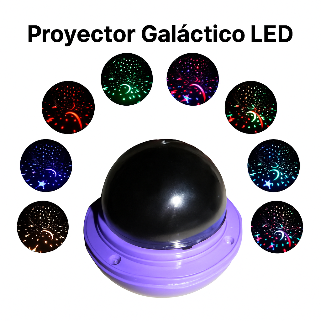 2 PROYECTORES PORTATILES GALÁCTICOS CON ESTRELLAS Y EFECTOS DE LUZ