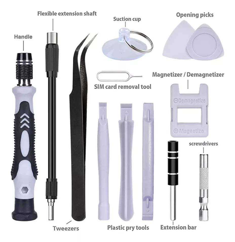 KIT DE DESTORNILLADORES MAGNÉTICOS PARA REPARACIÓN ELECTRÓNICA