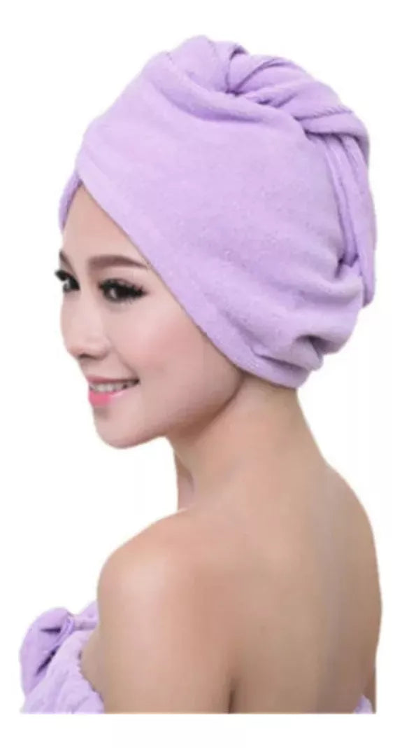 PACK X 2 TOALLAS DE MICROFIBRA PARA RÁPIDO SECADO DE CABELLO