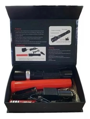 LINTERNA TÁCTICA SWAT LED METÁLICA RECARGABLE