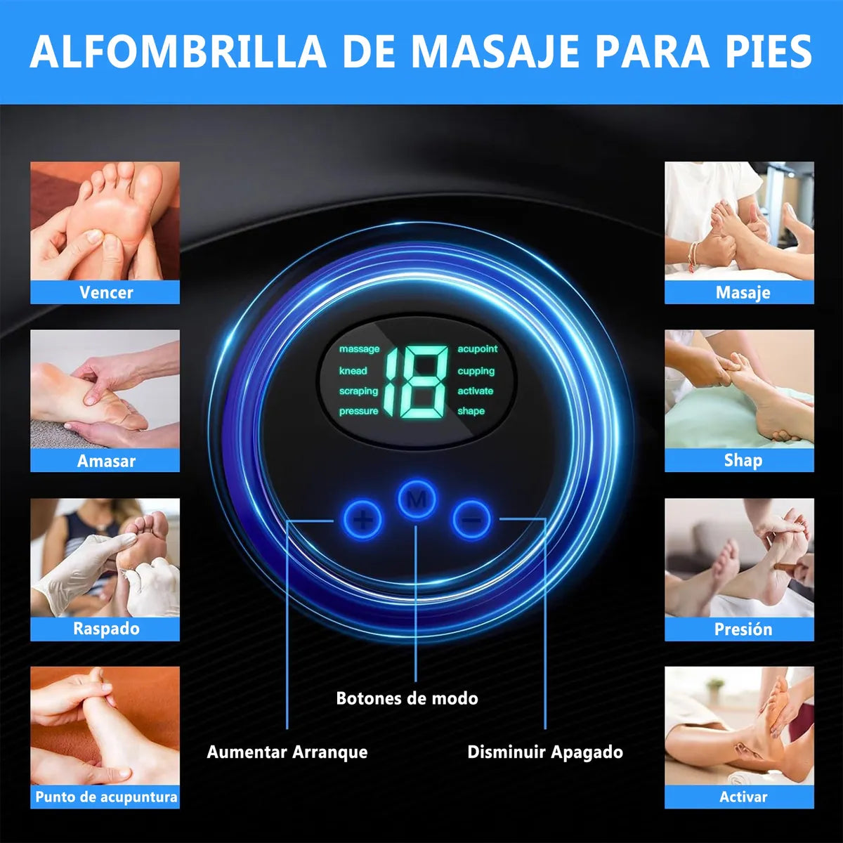 MASAJEADOR DE PIES ELÉCTRICO PORTÁTIL TIPO ALFOMBRILLA