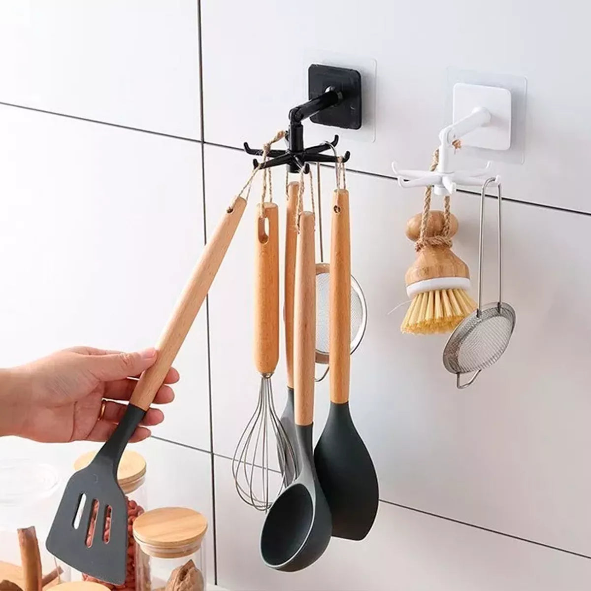 3 SOPORTES GIRATORIO ADHESIVO MULTIUSOS PARA COCINA