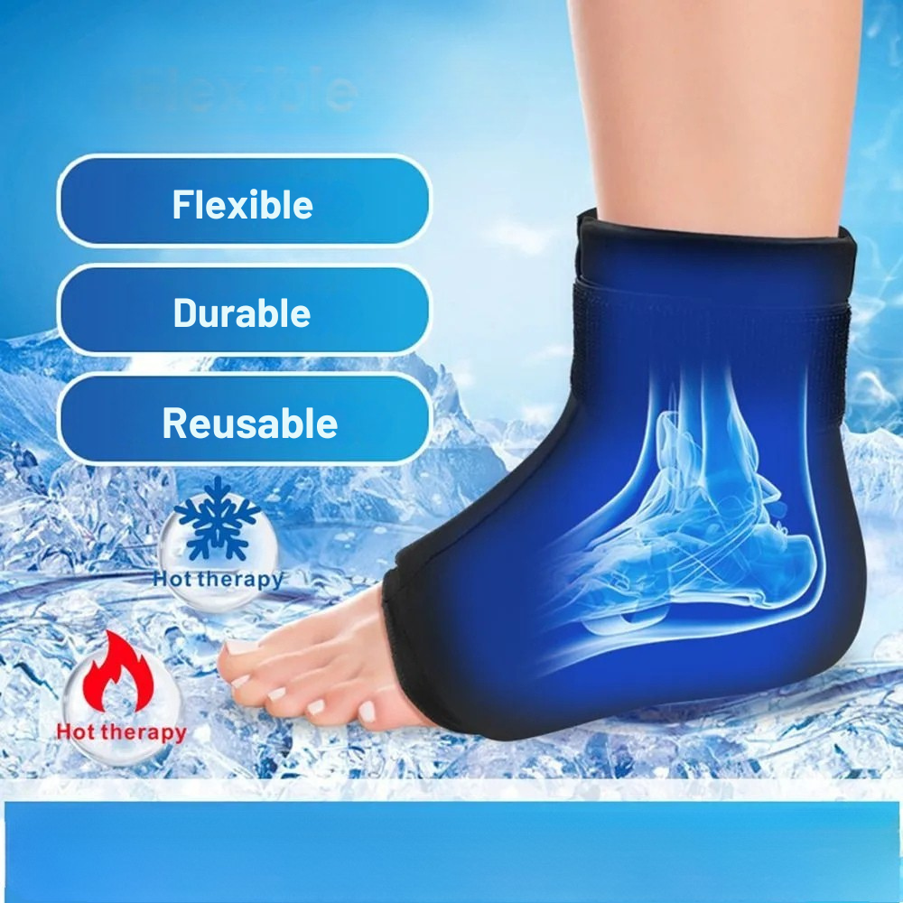 MANGA DE COMPRESIÓN TERAPÉUTICA CON GEL FRÍO-CALIENTE PARA TOBILLOS Y PIES