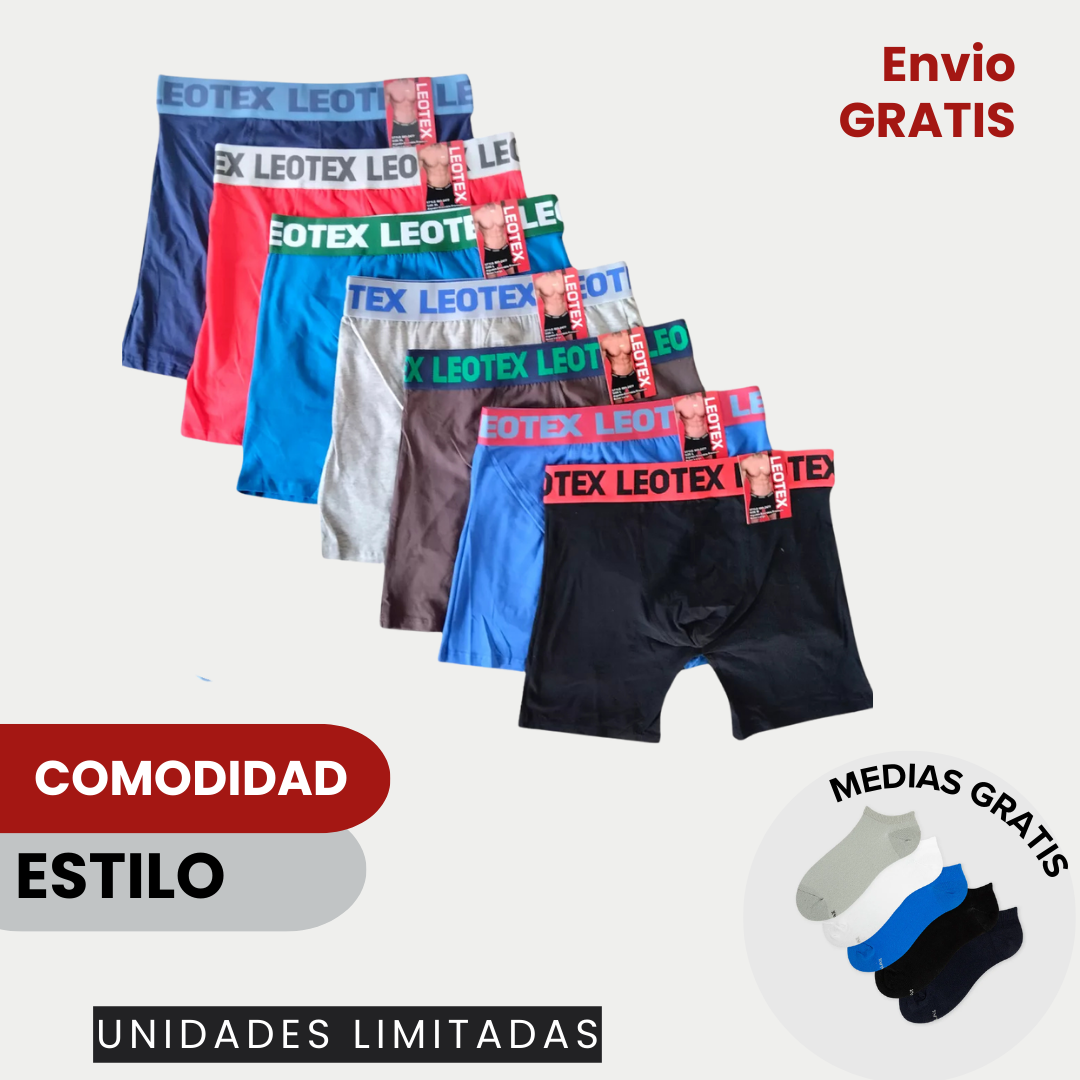 6 boxer importados + 6 pares de medias GRATIS