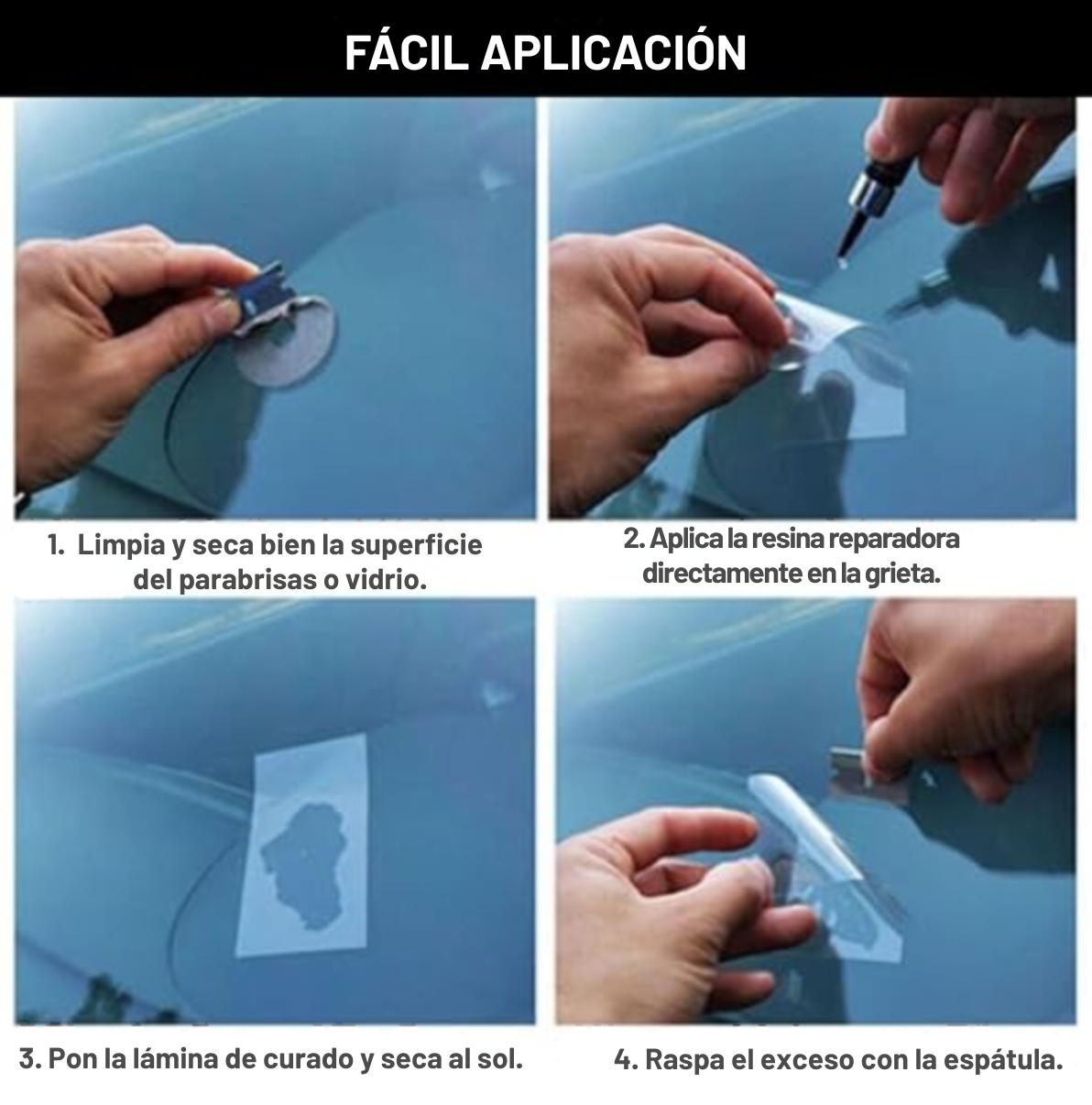 KIT REPARADOR DE PARABRISAS Y VIDRIOS PARA AUTOS