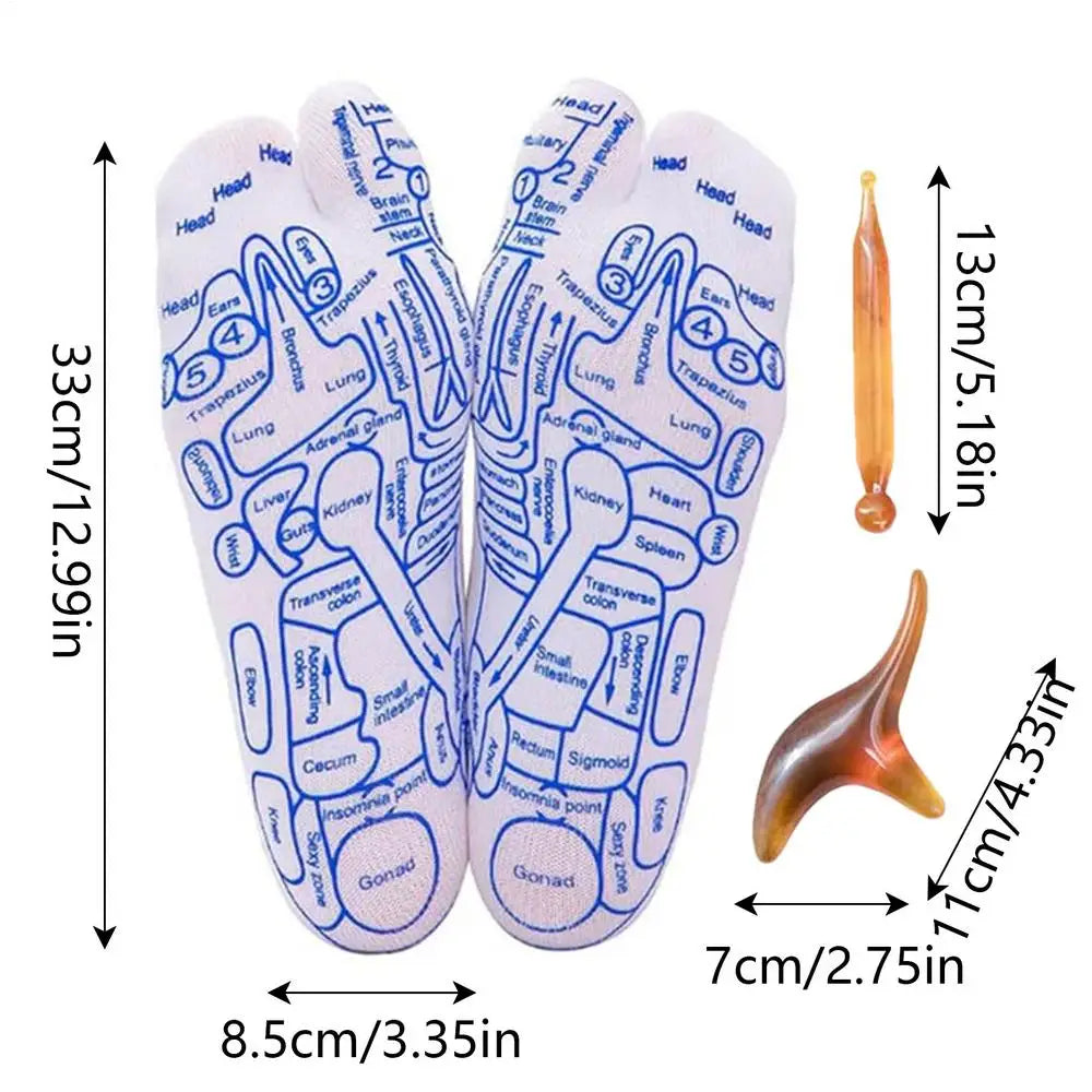 2 CALCETINES DE ACUPRESIÓN Y REFLEXOLOGÍA PARA MASAJE DE PIES