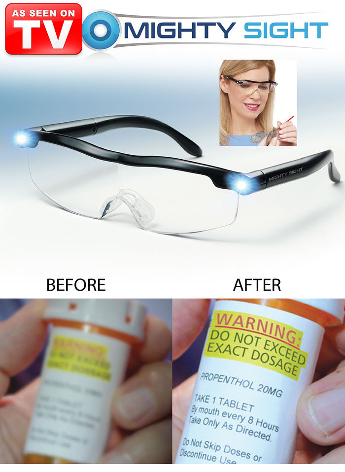 LENTES CON AUMENTO Y LUCES LED