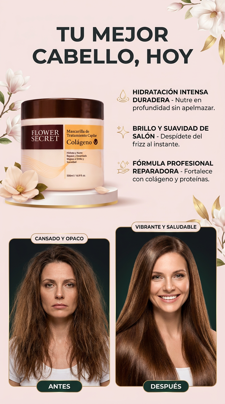 COLLAGEN GLOW MASK™: MASCARILLA CAPILAR DE COLÁGENO + BRILLO EXTREMO