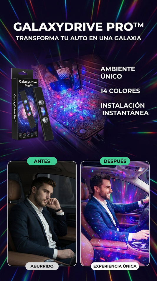 GalaxyDrive Pro™/Transforma el interior de tu auto en una galaxia con solo un toque/PACK 1 PIEZA-14 COLORES