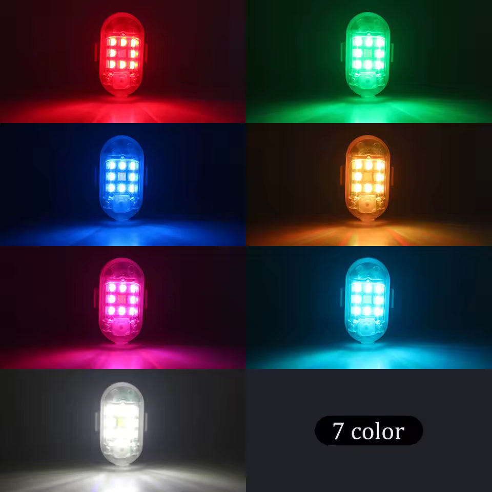 LUCES LED ESTROBOSCÓPICAS UNIVERSALES – INALÁMBRICAS + CONTROL REMOTO