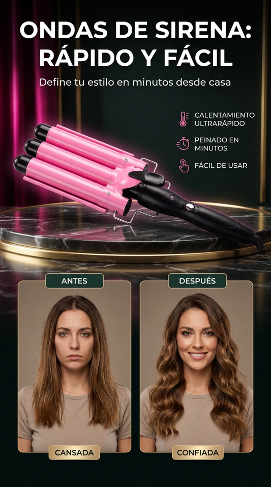SIRENAWAVE™ ONDULADOR TRIPLE BARRIL: ONDAS DEFINIDAS Y UNIFORMES EN MINUTOS