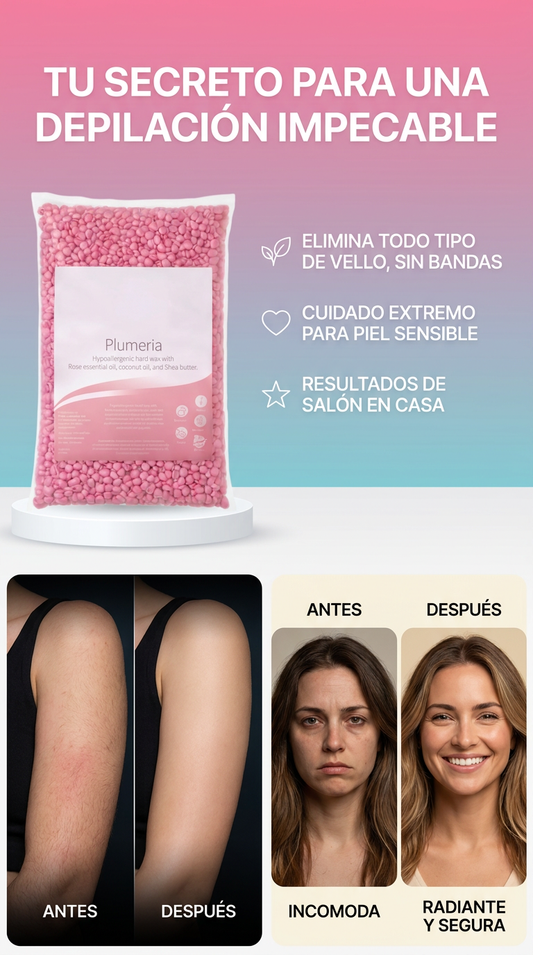 Plumeria Sensitive Wax™ – Cera Dura Profesional Sin Bandas 1 kg