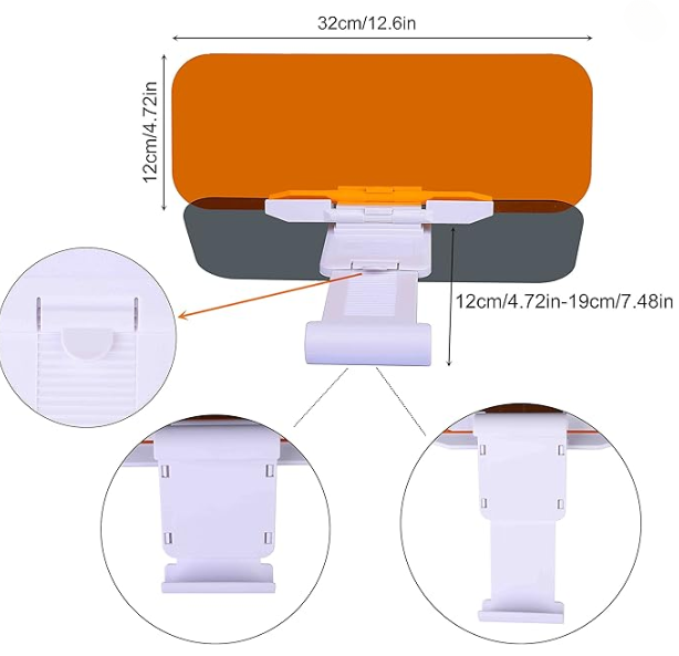 VISOR  ANTIDESLUMBRANTE 2 EN 1 PARA COCHE – PROTECCIÓN DÍA Y NOCHE