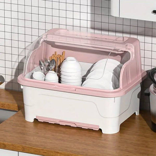 ESCURRIDOR DE PLATOS PARA EL HOGAR CON TAPA DE GRAN CAPACIDAD