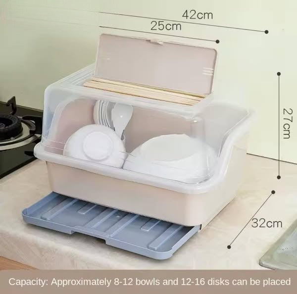 ESCURRIDOR DE PLATOS PARA EL HOGAR CON TAPA DE GRAN CAPACIDAD