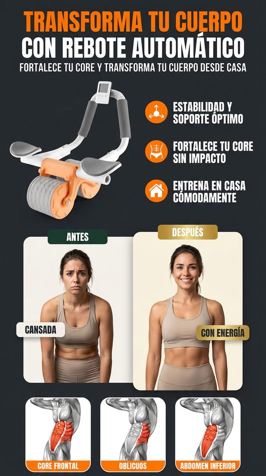 SOPORTE DOBLE RUEDA ABDOMINAL REBOTE AUTOMÁTICO