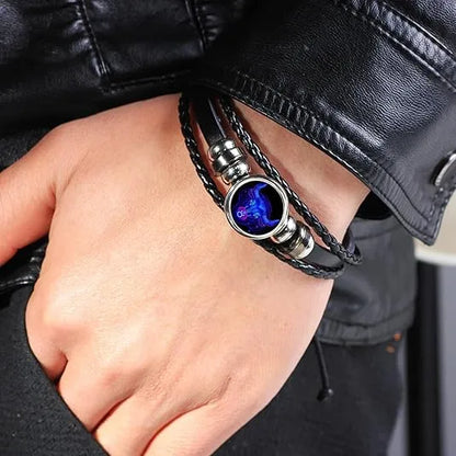 PULSERA DE CUERO CON SIGNO DEL ZODIACO