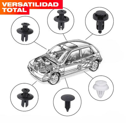 KIT DE CLIPS SUJETADORES PARA AUTO UNIVERSALES – 100 PIEZAS