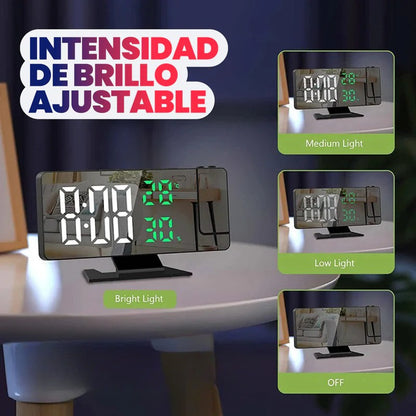 RELOJ DESPERTADOR DIGITAL CON PROYECTOR LED