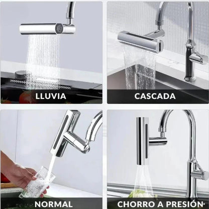 ADAPTADOR GIRATORIO 360° PARA GRIFO – 4 EN 1