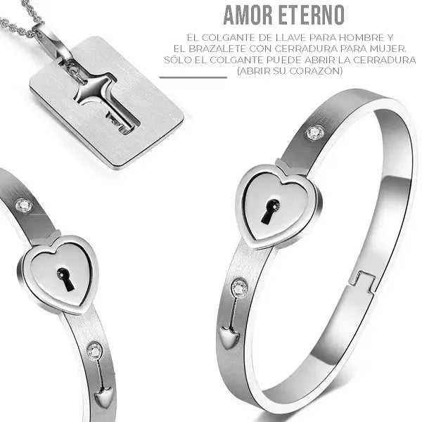 PULSERA LLAVE DEL CORAZÓN CON COLLAR TT