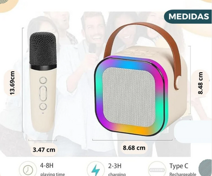 PARLANTE INALÁMBRICO KARAOKE + MICRÓFONO