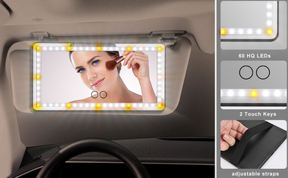 ESPEJO TOCADOR LED PARA AUTO