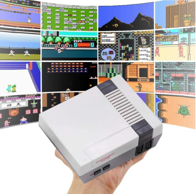 MINI CONSOLA RETRO 620 JUEGOS + 2 CONTROLES CLÁSICOS – PARA NIÑOS Y ADULTOS