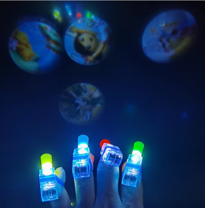 ANILLOS PROYECTORES DE LUZ LED PARA DEDOS CON DIBUJOS ANIMADOS PARA NIÑOS