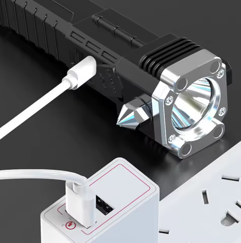 LINTERNA TÁCTICA 4 EN 1 DE EMERGENCIA USB RECARGABLE