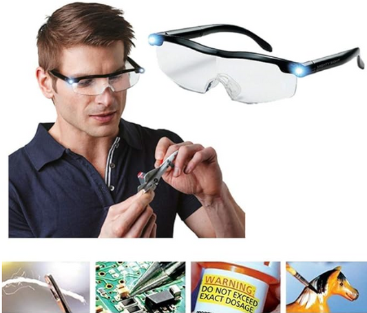 LENTES CON AUMENTO Y LUCES LED
