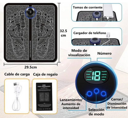 MASAJEADOR DE PIES ELÉCTRICO PORTÁTIL TIPO ALFOMBRILLA