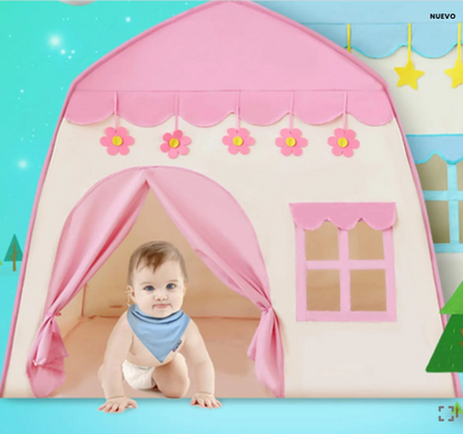 CARPA ROSADA INFANTIL TIPO CASA PARA NIÑOS Y NIÑAS – FÁCIL DE ARMAR Y PORTÁTIL