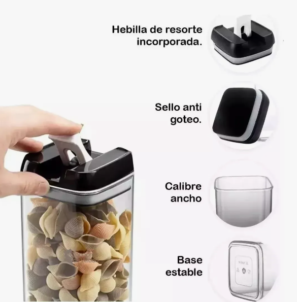 SET X 5 CONTENEDORES HERMÉTICOS PARA ALIMENTOS