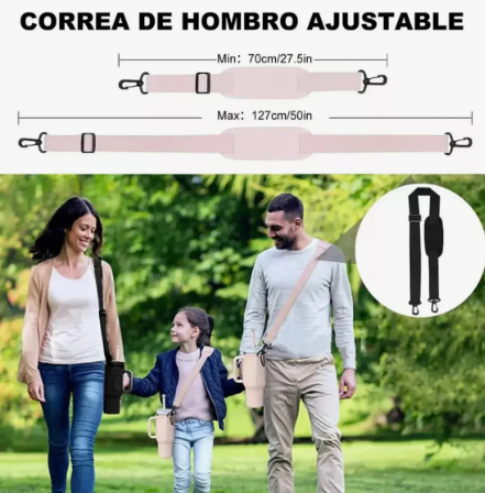 FUNDA PROTECTOR PARA TERMO STANLEY 40 OZ CON CORREA Y BOLSILLOS