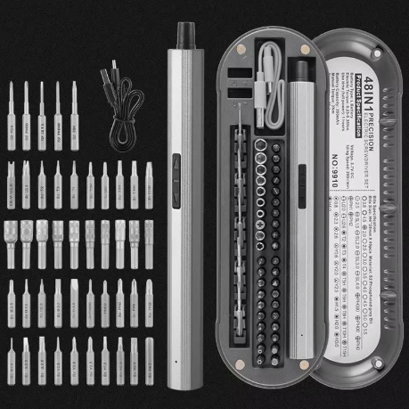 JUEGO DE DESTORNILLADORES ELÉCTRICOS DE PRECISIÓN 48 EN 1