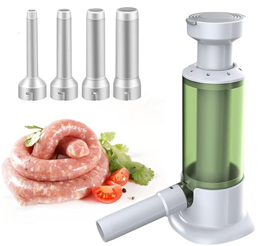 MAQUINA EMBUTIDORA MANUAL DE SALCHICHAS CON TUBOS DE RELLENO