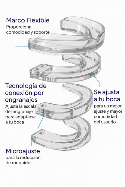 PROTECTOR BUCAL ANTIRONQUIDOS Y ANTIBRUXISMO AJUSTABLE
