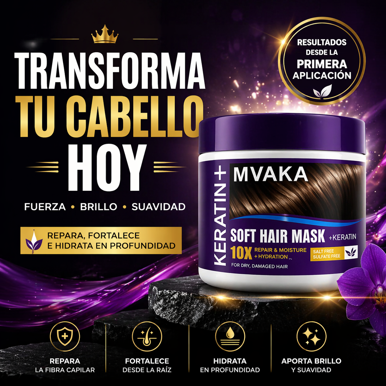 MASCARILLA DE KERATINA REPARACIÓN TOTAL | FUERZA, BRILLO Y SUAVIDAD