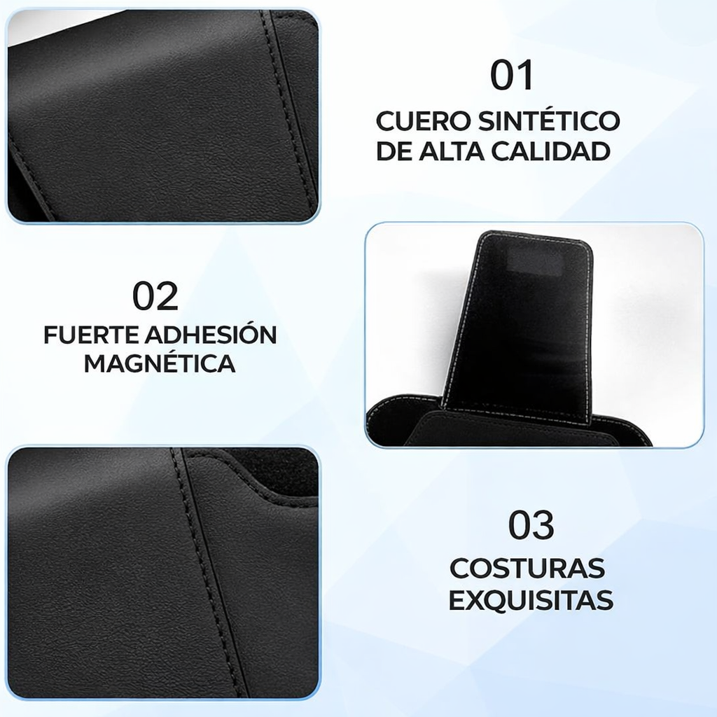 PORTAGAFAS DE CUERO PARA COCHE | PRÁCTICO Y ELEGANTE
