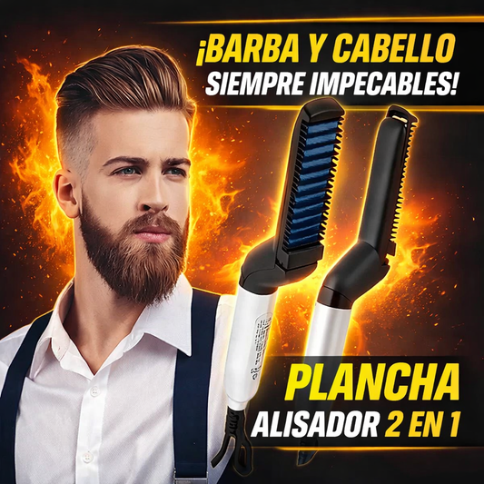 PLANCHA CEPILLO ALISADOR 2 EN 1 PARA BARBA Y CABELLO – HOMBRE