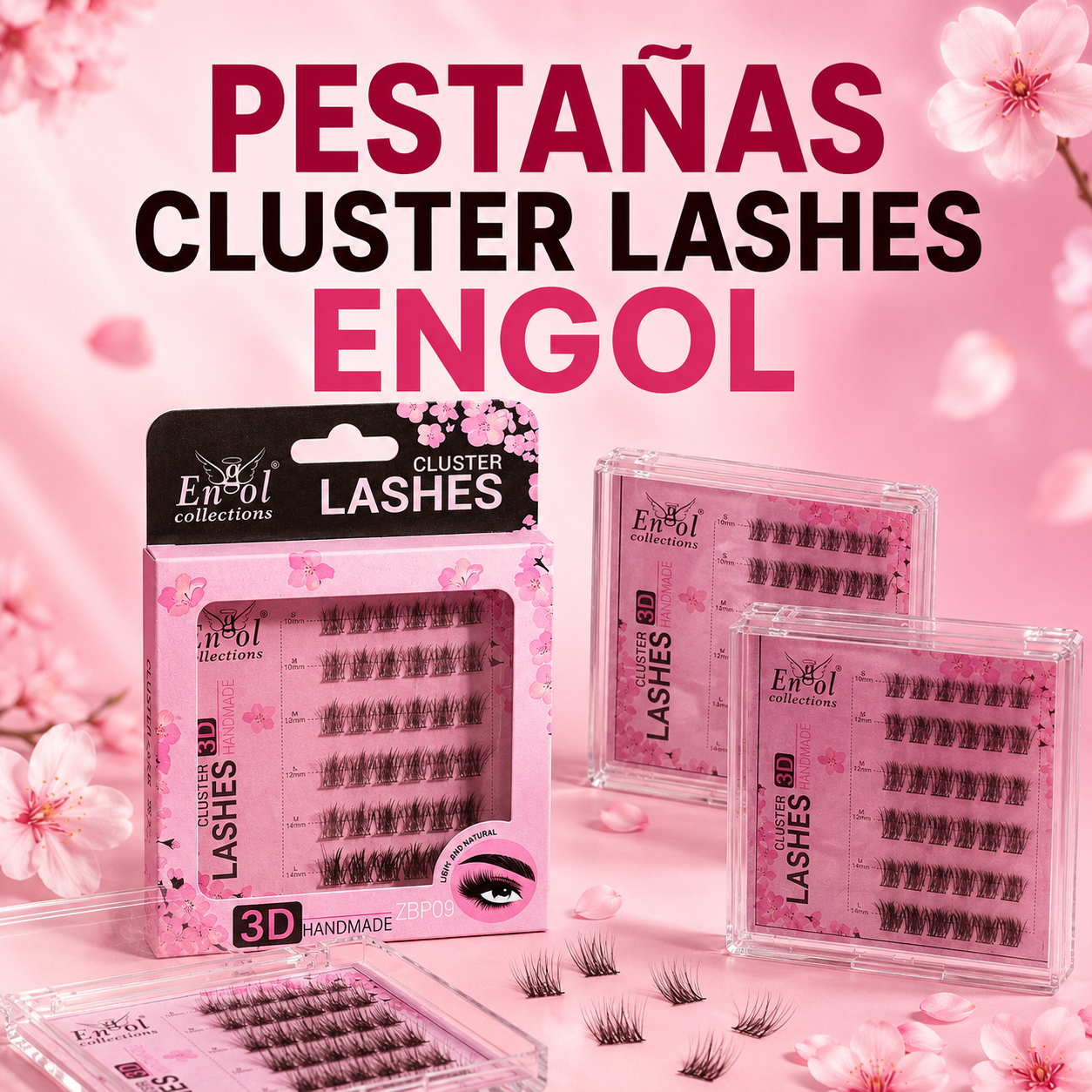 KIT DE PESTAÑAS CLUSTER LASHES ENGOL – EFECTO NATURAL Y VOLUMINOSO