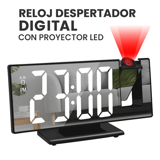 RELOJ DESPERTADOR DIGITAL CON PROYECTOR LED