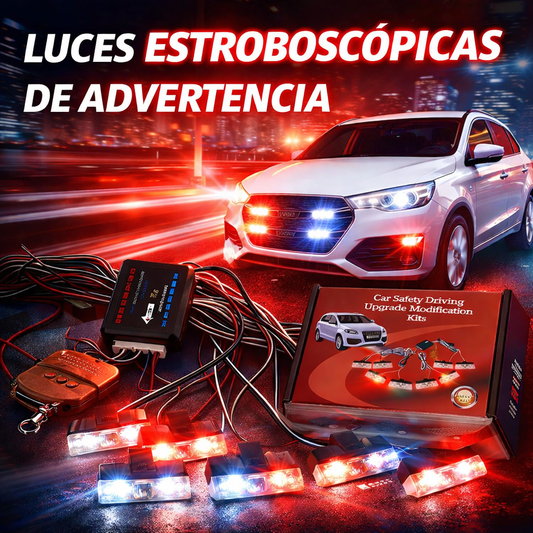 LUCES LED ESTROBOSCÓPICAS DE ADVERTENCIA VEHICULAR CON CONTROL REMOTO