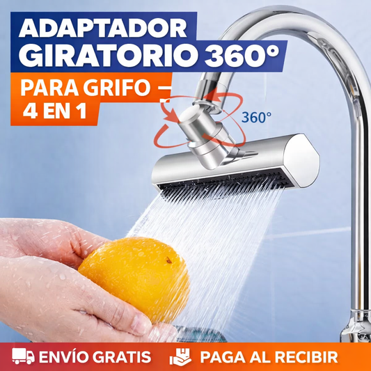 ADAPTADOR GIRATORIO 360° PARA GRIFO – 4 EN 1